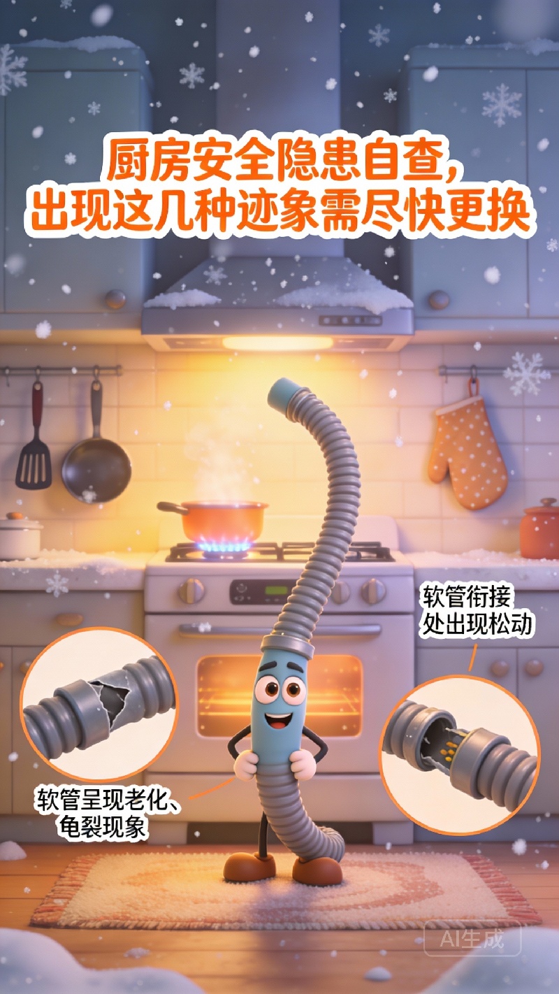 【冬季安全警示录·AI科普】厨房安全隐患自查，出现这几种迹象需尽快更换