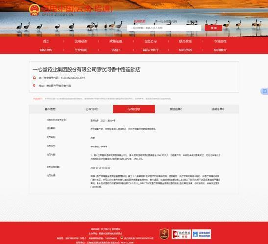 一心堂旗下药店被行政处罚 又因超量开药