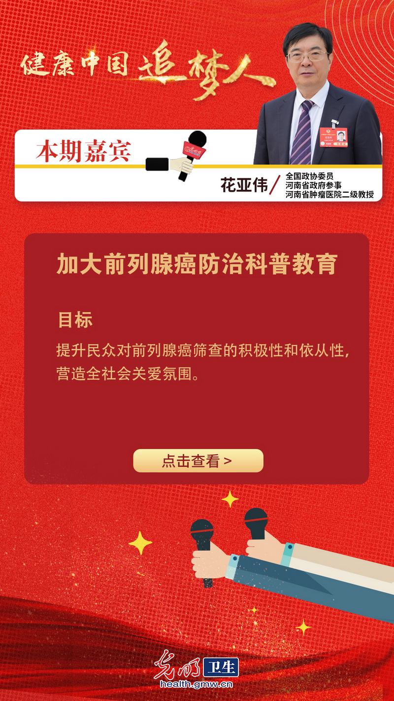 【互动海报】健康中国追梦人|花亚伟委员：构建四级防治网络，提升前列腺癌早筛早诊水平