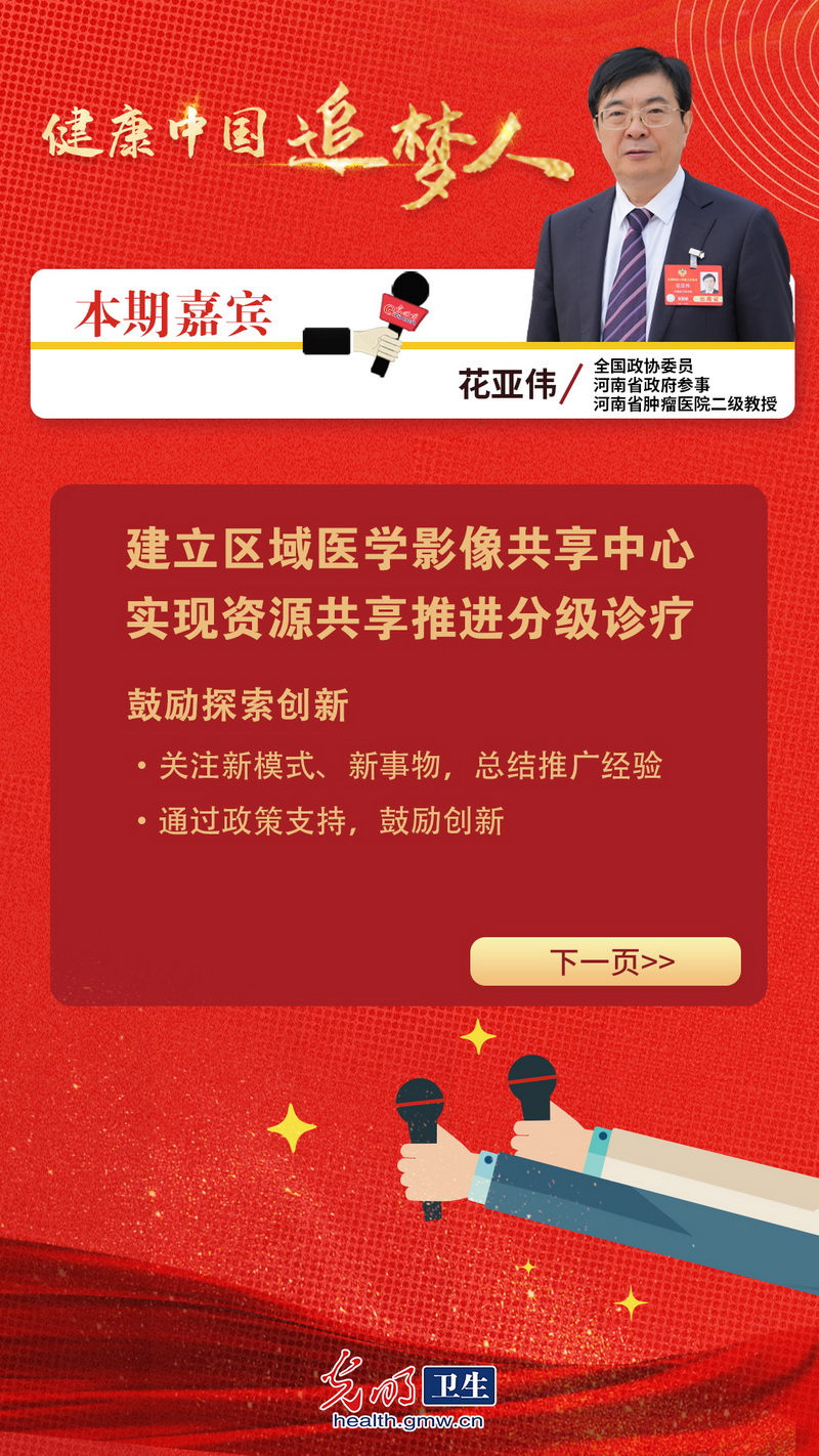 【图解海报】健康中国追梦人|花亚伟委员：建立区域医学影像共享中心 实现资源共享推进分级诊疗