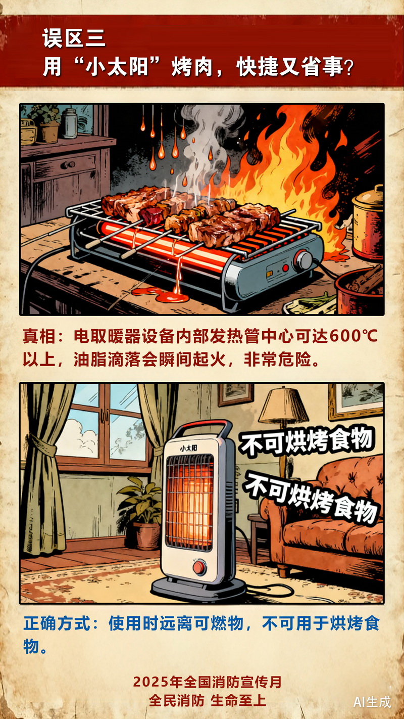 【冬季安全警示录·AI海报】这9个取暖误区可能致命，现在知道还不晚