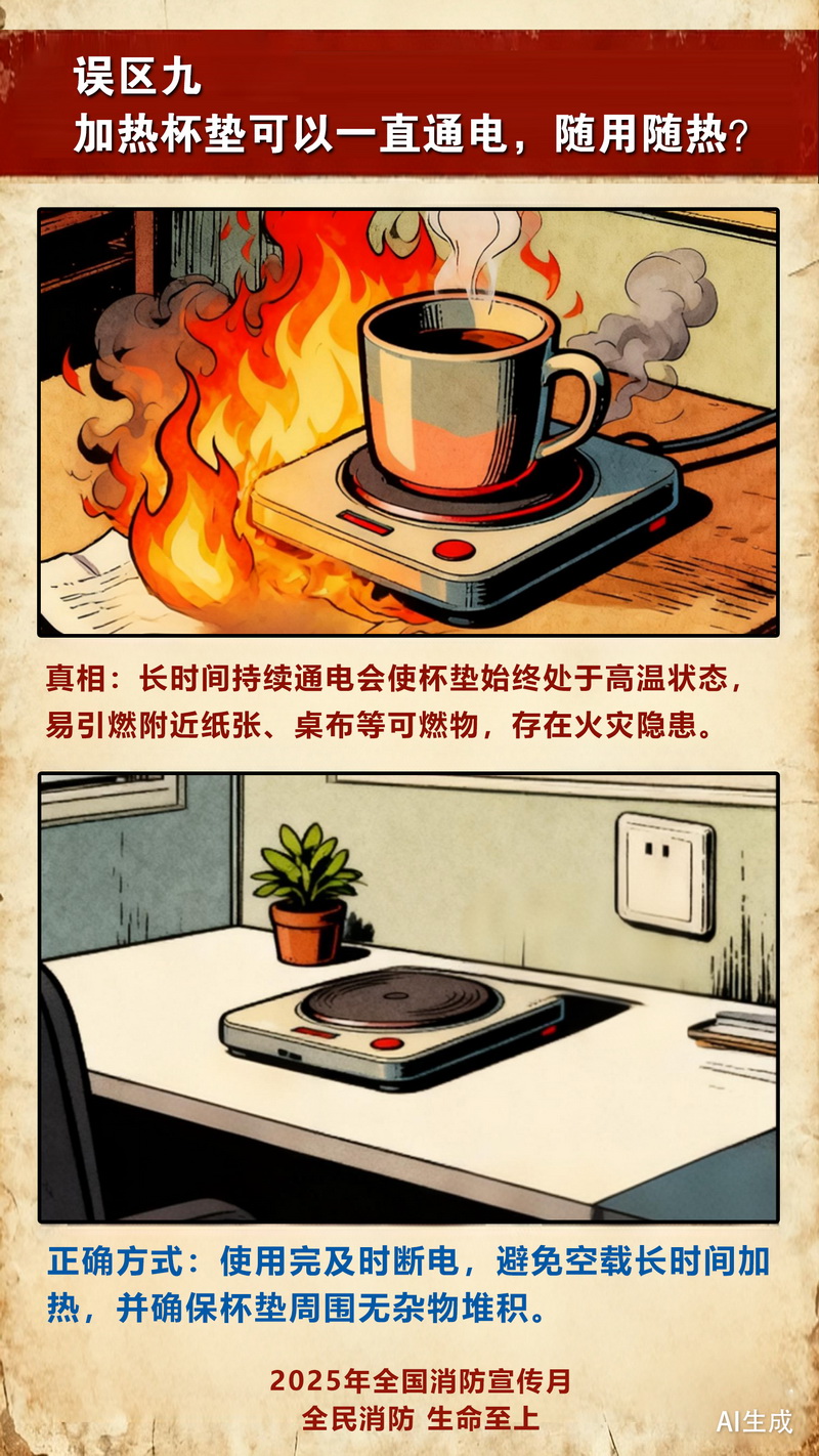 【冬季安全警示录·AI海报】这9个取暖误区可能致命，现在知道还不晚