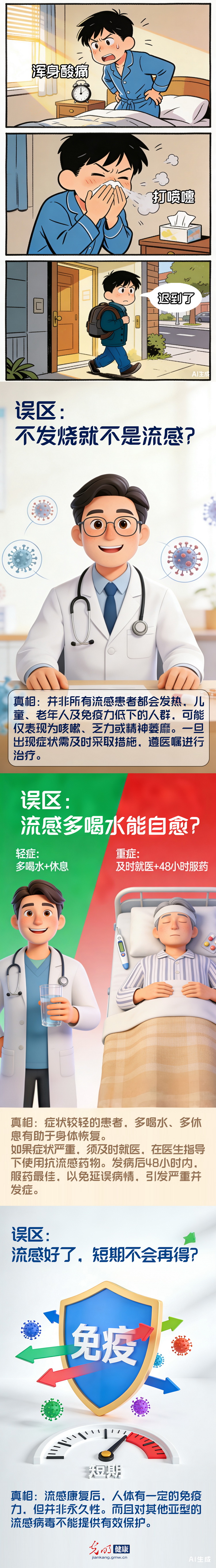 【流感季防护·AI科普】流感三大常见误区，您可能第一条就踩坑了