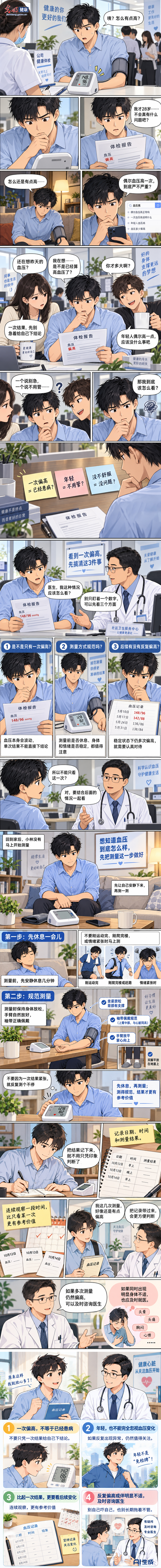 AI漫画丨血压偶尔偏高 需要担心吗