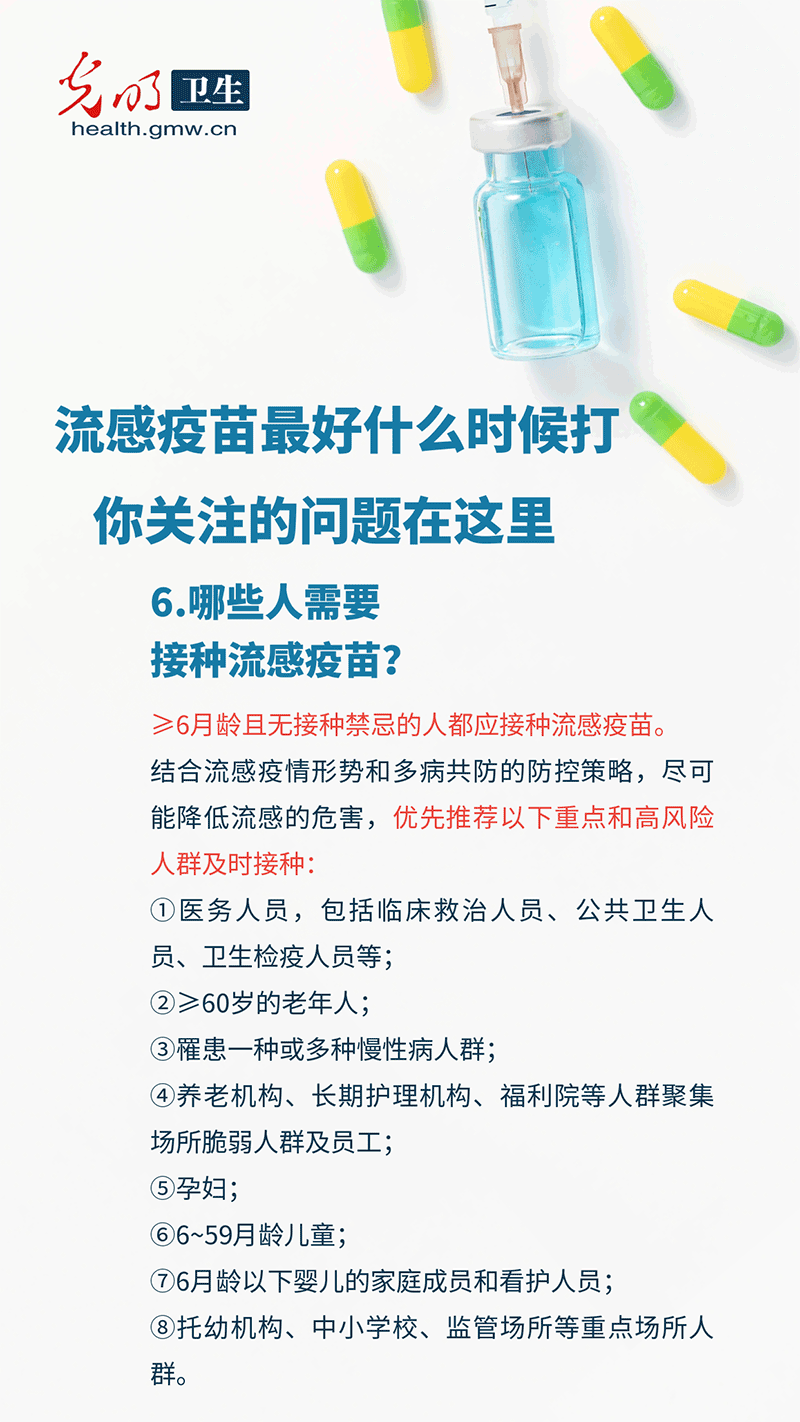 【科普海报】流感疫苗最好什么时候打？13个你最关心的问题，一次说清