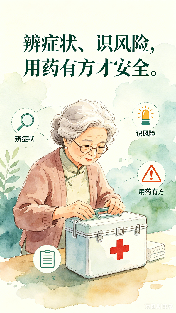 【AI漫画】老年健康宣传周|药物不适还是旧病复发，三步自查法助您分清（下篇）